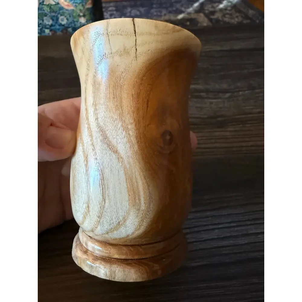 Artisan Made Vintage Mulberry Wood Vase